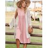 Zeagoo Summer Dresses for Women Flowy Aline Casual Midi Tank Dress Beach Boho Vacation Sundresses Shift Dress with Pockets(Pink Dot)