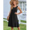 Zeagoo Summer Dresses for Women Flowy Aline Casual Midi Tank Dress Beach Boho Vacation Sundresses Shift Dress with Pockets(Solid Black)