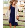Zeagoo Summer Dresses for Women Flowy Aline Casual Midi Tank Dress Beach Boho Vacation Sundresses Shift Dress with Pockets(Solid Navy)