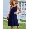 Zeagoo Summer Dresses for Women Flowy Aline Casual Midi Tank Dress Beach Boho Vacation Sundresses Shift Dress with Pockets(Solid Navy)