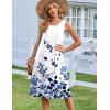 Zeagoo Summer Dresses for Women Flowy Aline Casual Midi Tank Dress Beach Boho Vacation Sundresses Shift Dress with Pockets(White Floral)