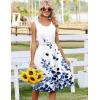 Zeagoo Summer Dresses for Women Flowy Aline Casual Midi Tank Dress Beach Boho Vacation Sundresses Shift Dress with Pockets(White Floral)