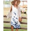 Zeagoo Summer Dresses for Women Flowy Aline Casual Midi Tank Dress Beach Boho Vacation Sundresses Shift Dress with Pockets(White Floral)