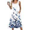 Zeagoo Summer Dresses for Women Flowy Aline Casual Midi Tank Dress Beach Boho Vacation Sundresses Shift Dress with Pockets(White Floral)