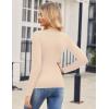 Zeagoo Women 2 Pack Long Sleeve Shirts V Neck T Shirts Casual Thermal Tops Slim Fit Basic Tight Tees Going Out Top(Black+beige)