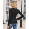 Zeagoo Women 2 Pack Long Sleeve Shirts V Neck T Shirts Casual Thermal Tops Slim Fit Basic Tight Tees Going Out Top(Black+coffee)