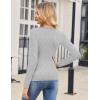 Zeagoo Women 2 Pack Long Sleeve Shirts V Neck T Shirts Casual Thermal Tops Slim Fit Basic Tight Tees Going Out Top(Black+grey)