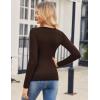Zeagoo Women 2 Pack Long Sleeve Shirts V Neck T Shirts Casual Thermal Tops Slim Fit Basic Tight Tees Going Out Top(Coffee+apricot)