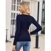 Zeagoo Women 2 Pack Long Sleeve Shirts V Neck T Shirts Casual Thermal Tops Slim Fit Basic Tight Tees Going Out Top(Wine Red+navy Blue)