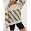 Zeagoo Women Crewneck Sweatshirts Pullover Tops Long Sleeve Shirt Loose Fit Sweaters Casual Fall Outfits Clothes 2025(Beige)