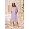 Zeagoo Women Dresses Summer Casual Short Sleeve Button Down Shirt Dresses 2026 Beach Cover Up with Pockets(Light Purple)