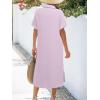 Zeagoo Women Dresses Summer Casual Short Sleeve Button Down Shirt Dresses 2026 Beach Cover Up with Pockets(Light Purple)