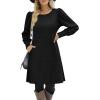 Zeagoo Women Fall Winter Dress Knitted Pullover Dresses(A-black)