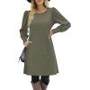 Zeagoo Women Fall Winter Dress Knitted Pullover Dresses(Army Green)
