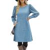 Zeagoo Women Fall Winter Dress Knitted Pullover Dresses(Blue)