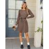 Zeagoo Women Fall Winter Dress Knitted Pullover Dresses(Brown)