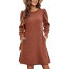 Zeagoo Women Fall Winter Dress Knitted Pullover Dresses(Caramel)