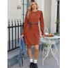 Zeagoo Women Fall Winter Dress Knitted Pullover Dresses(Caramel)