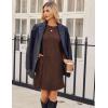Zeagoo Women Fall Winter Dress Knitted Pullover Dresses(Coffee)