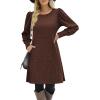 Zeagoo Women Fall Winter Dress Knitted Pullover Dresses(Coffee)