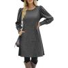 Zeagoo Women Fall Winter Dress Knitted Pullover Dresses(Dark Grey)