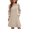 Zeagoo Women Fall Winter Dress Knitted Pullover Dresses(Khaki)