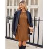 Zeagoo Women Fall Winter Dress Knitted Pullover Dresses(Light Brown)