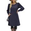 Zeagoo Women Fall Winter Dress Knitted Pullover Dresses(Navy Blue)