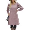 Zeagoo Women Fall Winter Dress Knitted Pullover Dresses(Pale Pink)