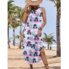 Zeagoo Women Floral Summer Casual Beach Printed Tank Dress with Pockets Pleated Front Long Dress(Tropical Tree)