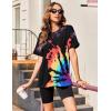 Zeagoo Women Oversized T-Shirt Summer Casual Loose Fit Short Sleeve Basic Tops Tee Shirt Rainbow