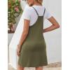 Zeagoo Women Summer Dresses Casual Beach Vacation Dress Spaghetti Strap Sundress Sleeveless Mini Short Dress with Pockets(Army Green)