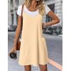 Zeagoo Women Summer Dresses Casual Beach Vacation Dress Spaghetti Strap Sundress Sleeveless Mini Short Dress with Pockets(Beige)