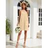 Zeagoo Women Summer Dresses Casual Beach Vacation Dress Spaghetti Strap Sundress Sleeveless Mini Short Dress with Pockets(Beige)