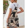 Zeagoo Women Summer Dresses Casual Beach Vacation Dress Spaghetti Strap Sundress Sleeveless Mini Short Dress with Pockets(Black-print)