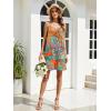 Zeagoo Women Summer Dresses Casual Beach Vacation Dress Spaghetti Strap Sundress Sleeveless Mini Short Dress with Pockets(Blue Orange Printed)