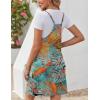Zeagoo Women Summer Dresses Casual Beach Vacation Dress Spaghetti Strap Sundress Sleeveless Mini Short Dress with Pockets(Blue Orange Printed)