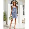Zeagoo Women Summer Dresses Casual Beach Vacation Dress Spaghetti Strap Sundress Sleeveless Mini Short Dress with Pockets(Blue White Printed)