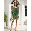 Zeagoo Women Summer Dresses Casual Beach Vacation Dress Spaghetti Strap Sundress Sleeveless Mini Short Dress with Pockets(Green-print)