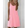 Zeagoo Women Summer Dresses Casual Beach Vacation Dress Spaghetti Strap Sundress Sleeveless Mini Short Dress with Pockets(Pink)