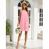 Zeagoo Women Summer Dresses Casual Beach Vacation Dress Spaghetti Strap Sundress Sleeveless Mini Short Dress with Pockets(Pink)