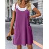 Zeagoo Women Summer Dresses Casual Beach Vacation Dress Spaghetti Strap Sundress Sleeveless Mini Short Dress with Pockets(Purple)