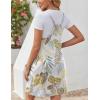 Zeagoo Women Summer Dresses Casual Beach Vacation Dress Spaghetti Strap Sundress Sleeveless Mini Short Dress with Pockets(White-leaf Printed)
