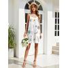 Zeagoo Women Summer Dresses Casual Beach Vacation Dress Spaghetti Strap Sundress Sleeveless Mini Short Dress with Pockets(White-print)