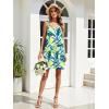 Zeagoo Women Summer Dresses Casual Beach Vacation Dress Spaghetti Strap Sundress Sleeveless Mini Short Dress with Pockets(Yellow Green Leaf)
