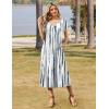 Zeagoo Women Summer Floral Dress Short Sleeve Beach Dress with Pockets Casual V-Neck Split Long T-Shirt Dress Travel Vacation(Blue White Tie Dye)