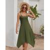 Zeagoo Women Summer Midi Dresses 2026 Hawaiian Bohemian Beach Cover Up Sundress Spaghetti Strap Casual Dress with Pockets(Army Green)