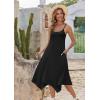 Zeagoo Women Summer Midi Dresses 2026 Hawaiian Bohemian Beach Cover Up Sundress Spaghetti Strap Casual Dress with Pockets(Black)
