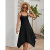 Zeagoo Women Summer Midi Dresses 2026 Hawaiian Bohemian Beach Cover Up Sundress Spaghetti Strap Casual Dress with Pockets(Black)