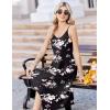 Zeagoo Women Summer Midi Dresses 2026 Hawaiian Bohemian Beach Cover Up Sundress Spaghetti Strap Casual Dress with Pockets(Floral Black)